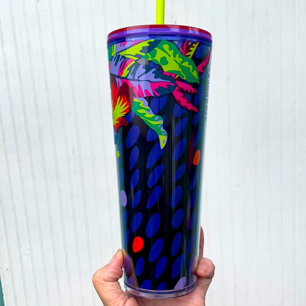 Starbucks Floral Tumbler 24 oz purple Venti
